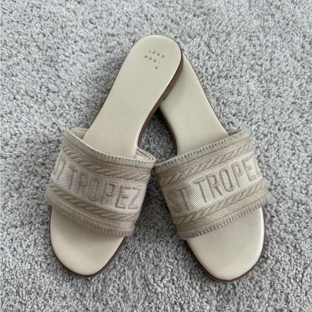 Target Cream Slide Sandals